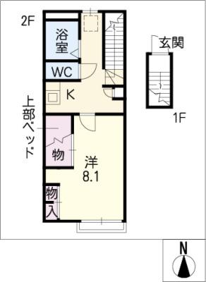 レオパレスふじなみ(1K/2階)の間取り写真