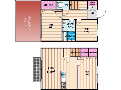 ロイヤルエコガーデン多賀(3LDK/1階)の間取り写真