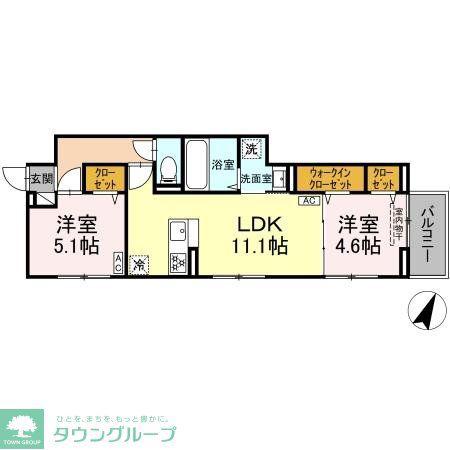セレスティア瑞江III(2LDK/2階)の間取り写真
