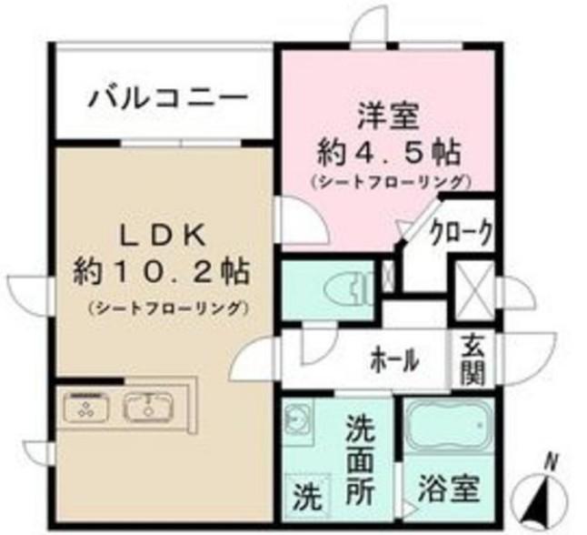 MOCXION大宮桜木(1LDK/2階)の間取り写真
