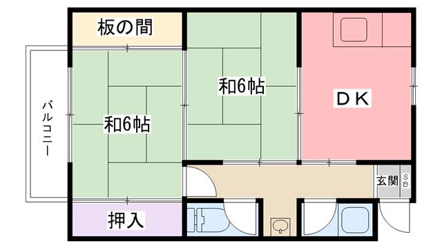 メゾン亜美(2DK/3階)の間取り写真