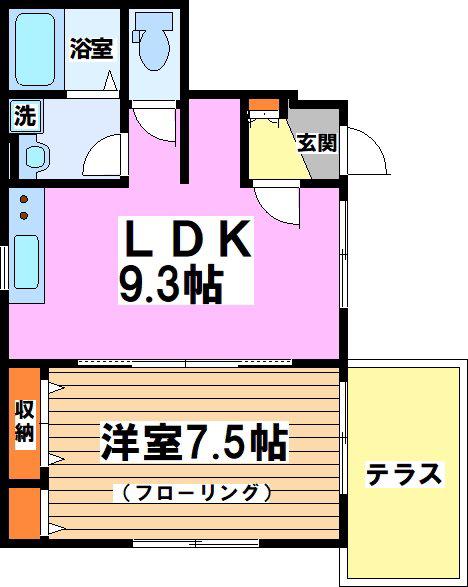 メゾン井の頭(1LDK/1階)の間取り写真