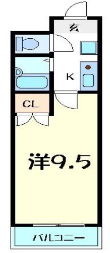 ジョイフル明和(1K/4階)の間取り写真