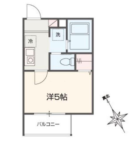 MELLAS日進(1K/2階)の間取り写真