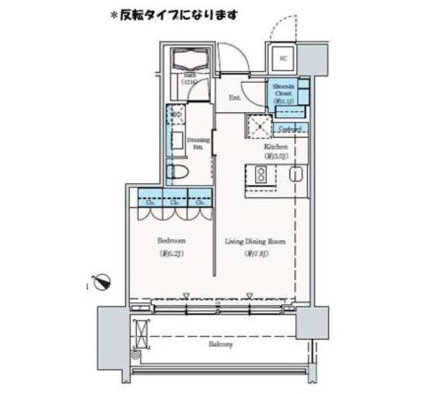 THE ROPPONGI TOKYO SUPERIOR RESIDEN(1LDK/8階)の間取り写真