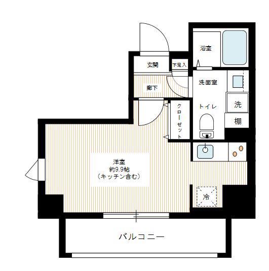 ヴェルト川崎イースト(ワンルーム/6階)の間取り写真