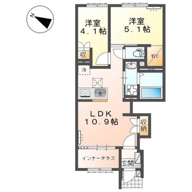 清水町徳倉アパート(2LDK/1階)の間取り写真