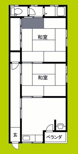 リバーハイツ(2DK/2階)の間取り写真