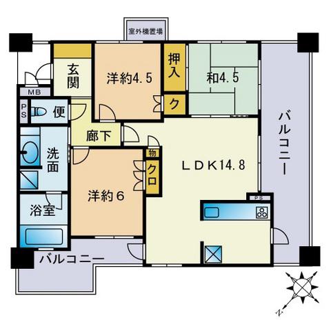 パークホームズ薬院浄水(3LDK/4階)の間取り写真