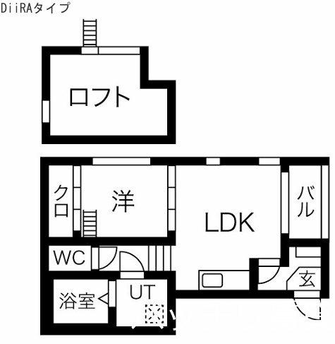 FORWARD FIELD 八田(1LDK/2階)の間取り写真