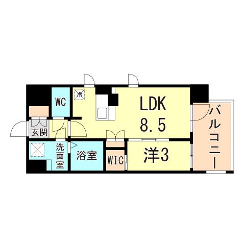 アーバンパーク御幣島(1LDK/3階)の間取り写真