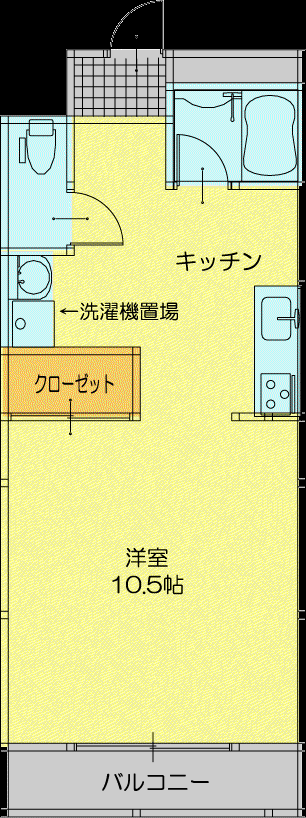 クオリティマンションK・K(1K/1階)の間取り写真