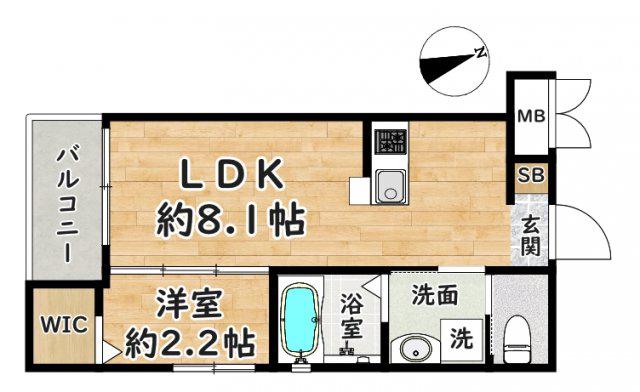 BEST VILLAGE 立花町(1LDK/3階)の間取り写真