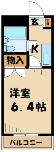 ロイヤルハイツ堀之内(1K/5階)の間取り写真