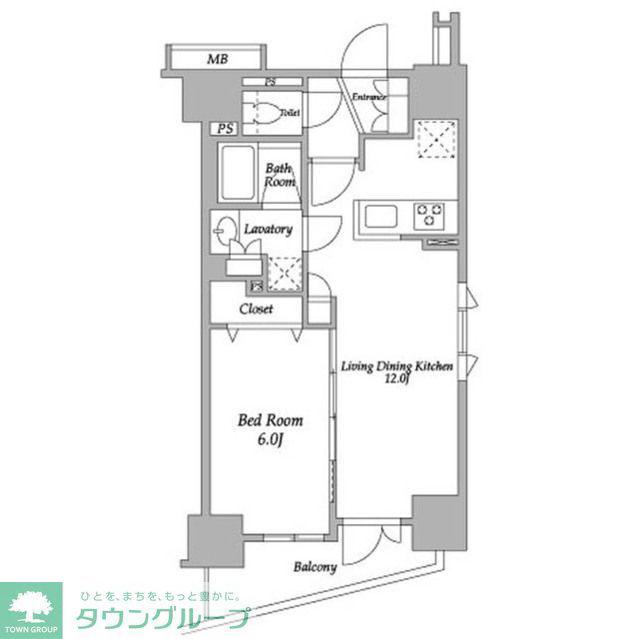 グランカーサ三ノ輪(1LDK/9階)の間取り写真