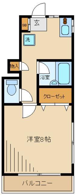 ラ・メゾンK(1K/1階)の間取り写真