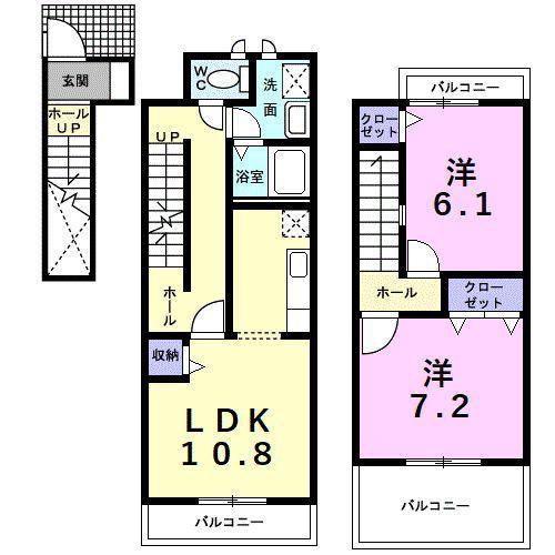 エテルノ(2LDK/2階)の間取り写真
