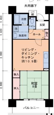 HAT神戸・灘の浜(1DK/2階)の間取り写真