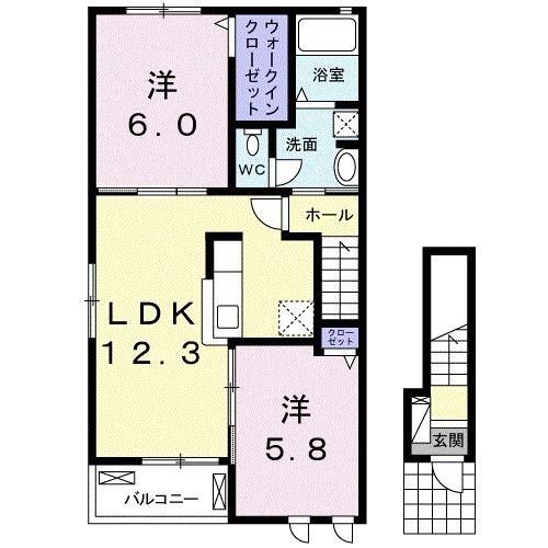 ブリッサ N・K(2LDK/2階)の間取り写真