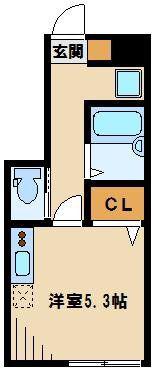 AZESTーRENT所沢(ワンルーム/1階)の間取り写真