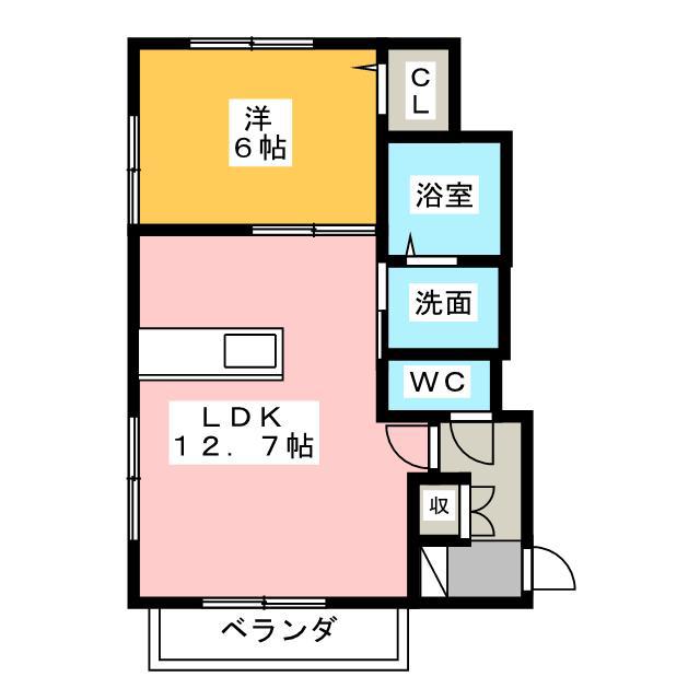 メゾン ラクレ(1LDK/1階)の間取り写真