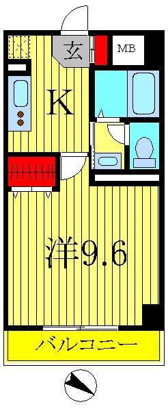 ラティニア(1K/4階)の間取り写真