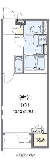 クレイノ西三次(1K/2階)の間取り写真