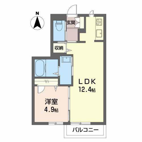 シェリール(1LDK/2階)の間取り写真