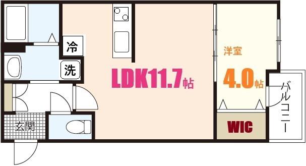 ル・シエル・ブルー(1LDK/3階)の間取り写真