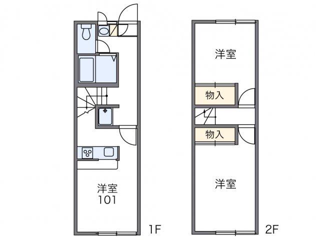 JR中央本線 大曽根駅 バス乗車時間:17分 最寄りバス停で下車 徒歩5分 2階建 築26年(2DK/1階)の間取り写真