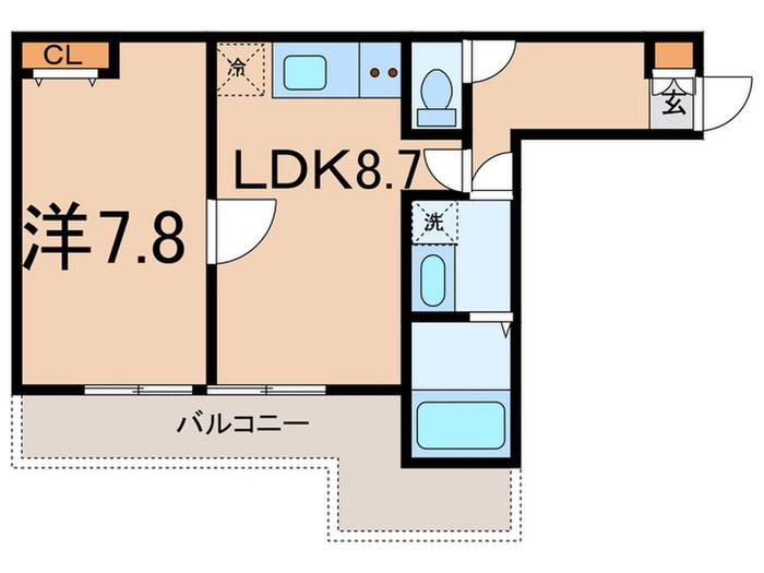 QUIET CRAB HOUSE MIX三ツ沢下町(1LDK/3階)の間取り写真