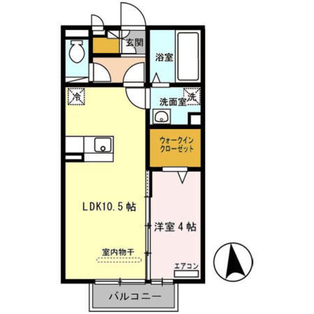 JR和歌山線 打田駅 徒歩3分 2階建 築18年(1LDK/2階)の間取り写真