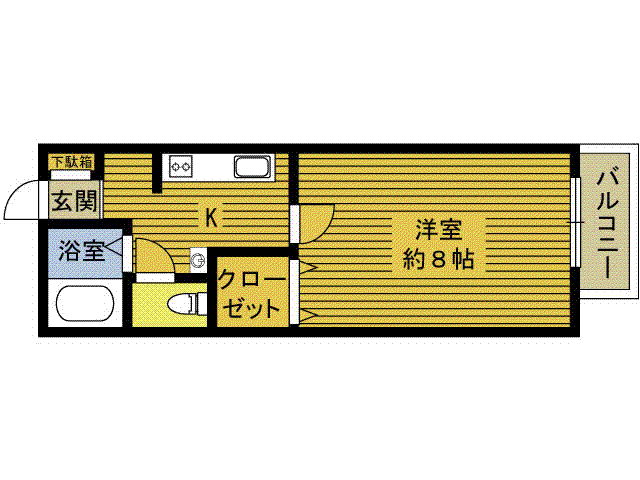 エクセルSATO(1K/2階)の間取り写真