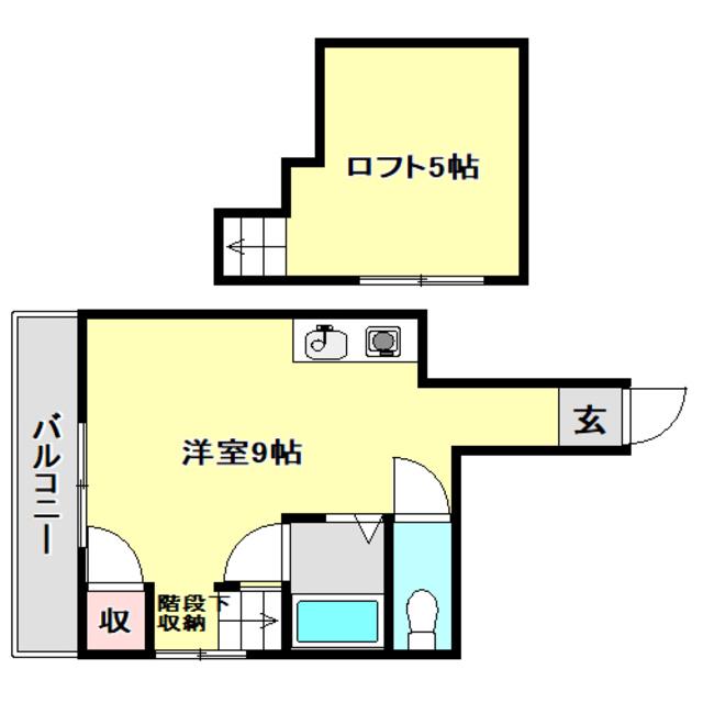 とさでん交通桟橋線 桟橋通二丁目駅 徒歩11分 3階建 築31年(ワンルーム/3階)の間取り写真
