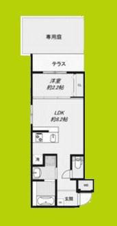 リアコート千里丘IIノース(1LDK/1階)の間取り写真