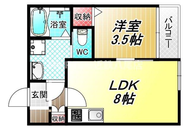 H-MAISON加美正覚寺(1LDK/2階)の間取り写真