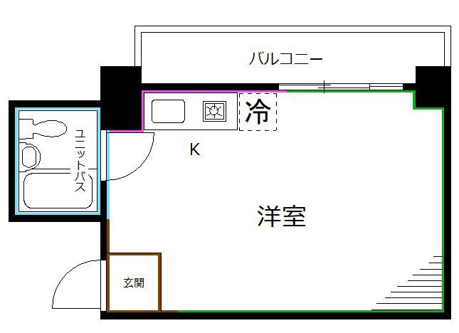 パレスアンダンテ(ワンルーム/2階)の間取り写真