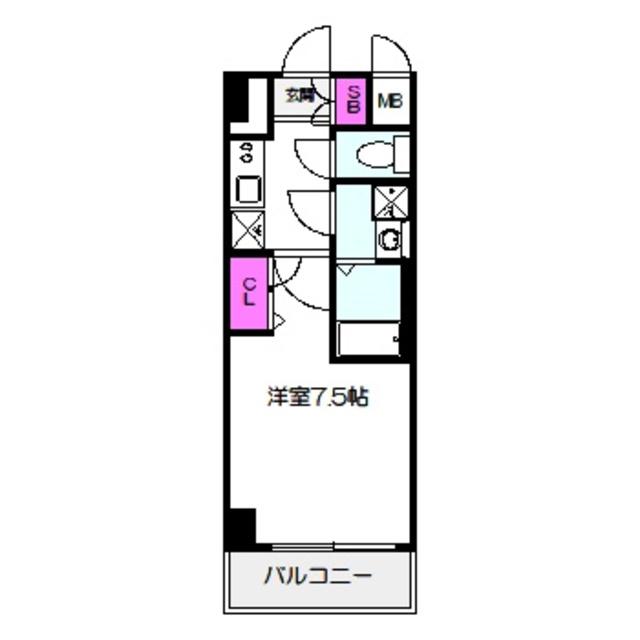 グランデュール大今里西(1K/6階)の間取り写真
