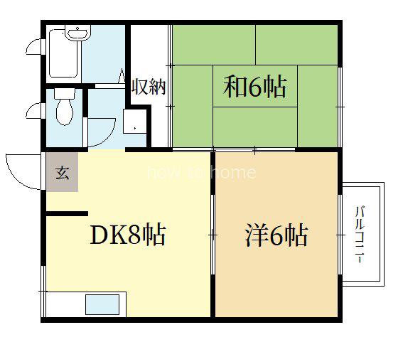ラトゥール岩倉南(2DK/2階)の間取り写真