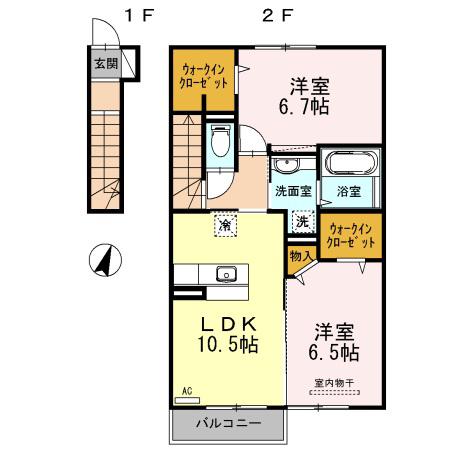 パークサイド(2LDK/2階)の間取り写真