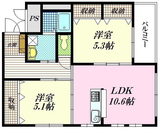 STAGE N(2LDK/3階)の間取り写真