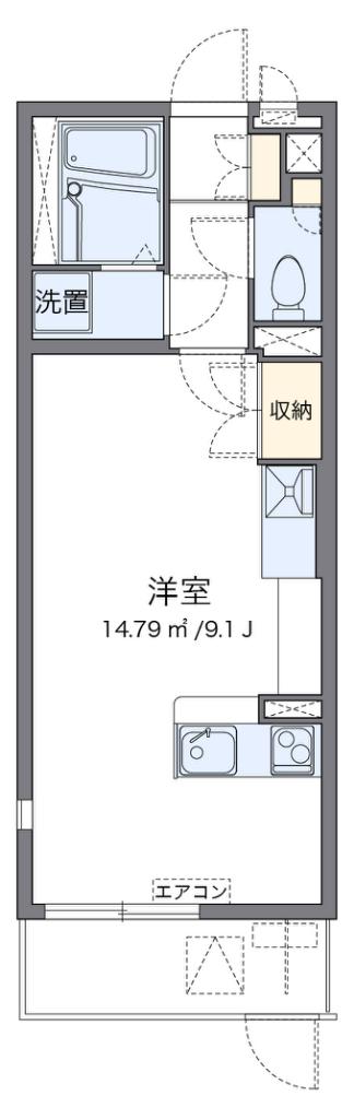 ミランダ浪華V(ワンルーム/1階)の間取り写真