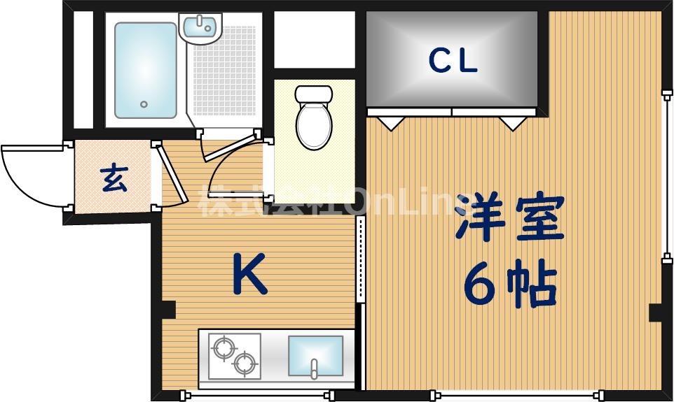 大宝レッドマンション(1K/4階)の間取り写真