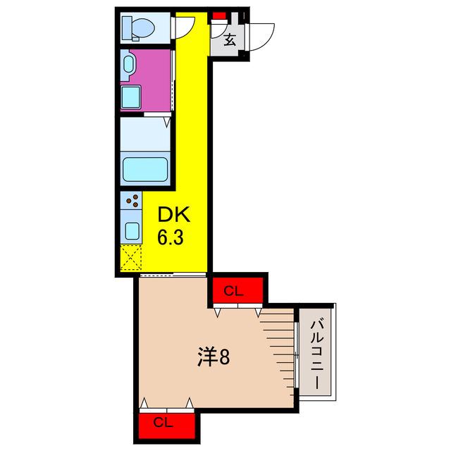 THE MARCY´S(1DK/2階)の間取り写真