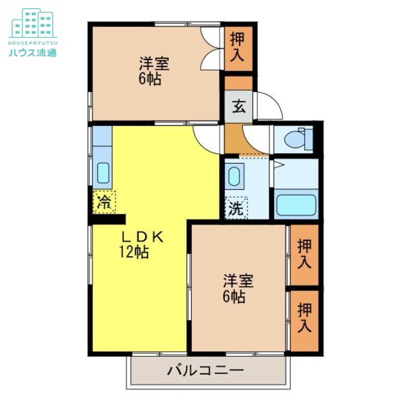 セジュールMB棟(2LDK/2階)の間取り写真
