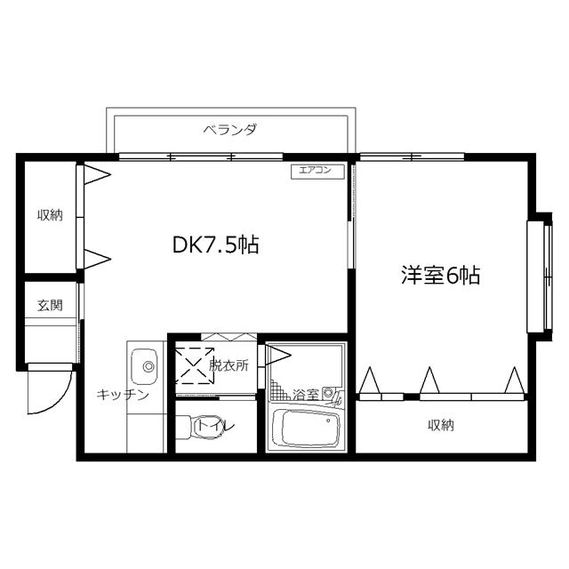 エンジェルハウス(1DK/2階)の間取り写真