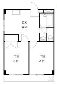 第二玉屋ビル(2DK/4階)の間取り写真