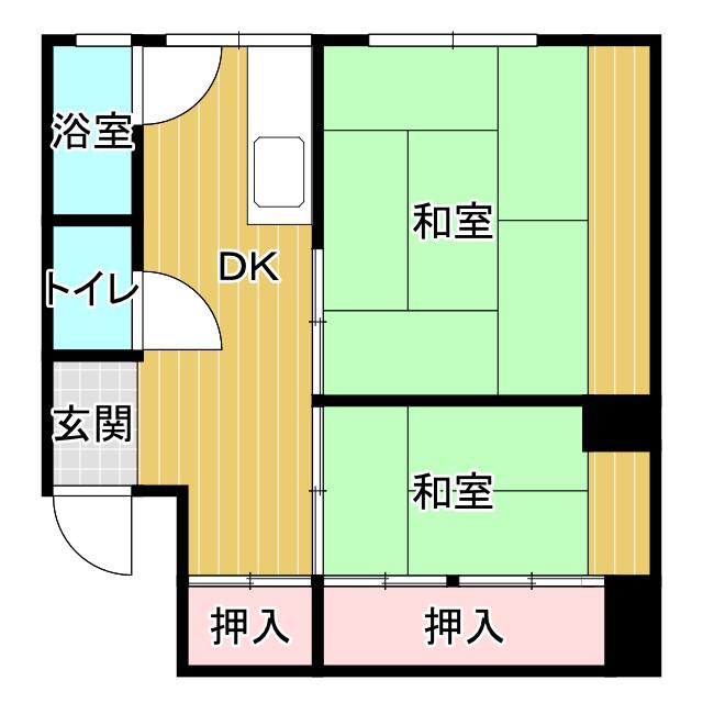 堀田ビル(2DK/3階)の間取り写真