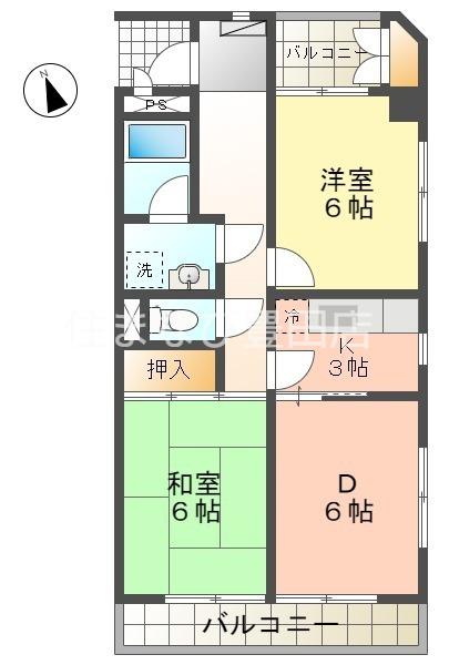 高橋ビル(3K/3階)の間取り写真