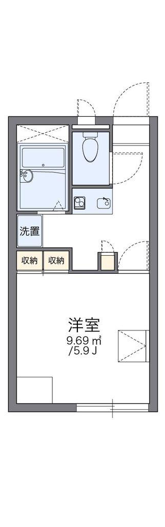 レオパレスヒキリモ(1K/2階)の間取り写真